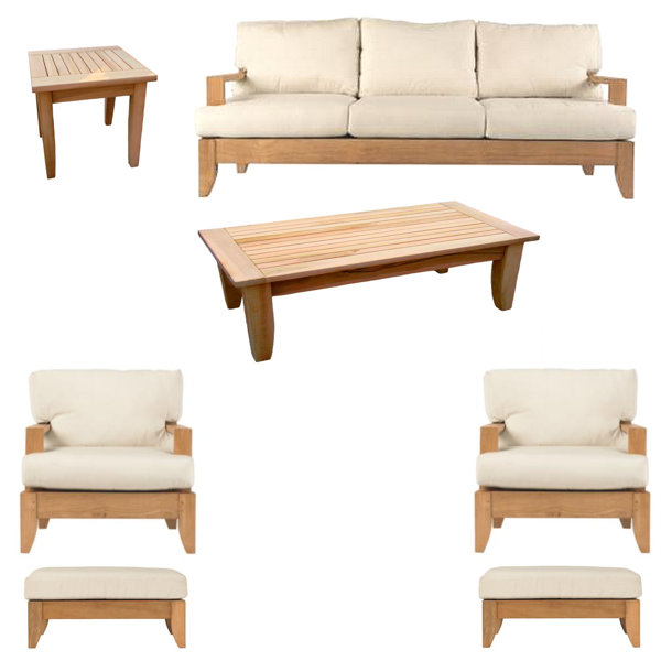 Teak Smith Atnas 80'' Teak Outdoor Patio Sofa with Sunbrella® Cushions